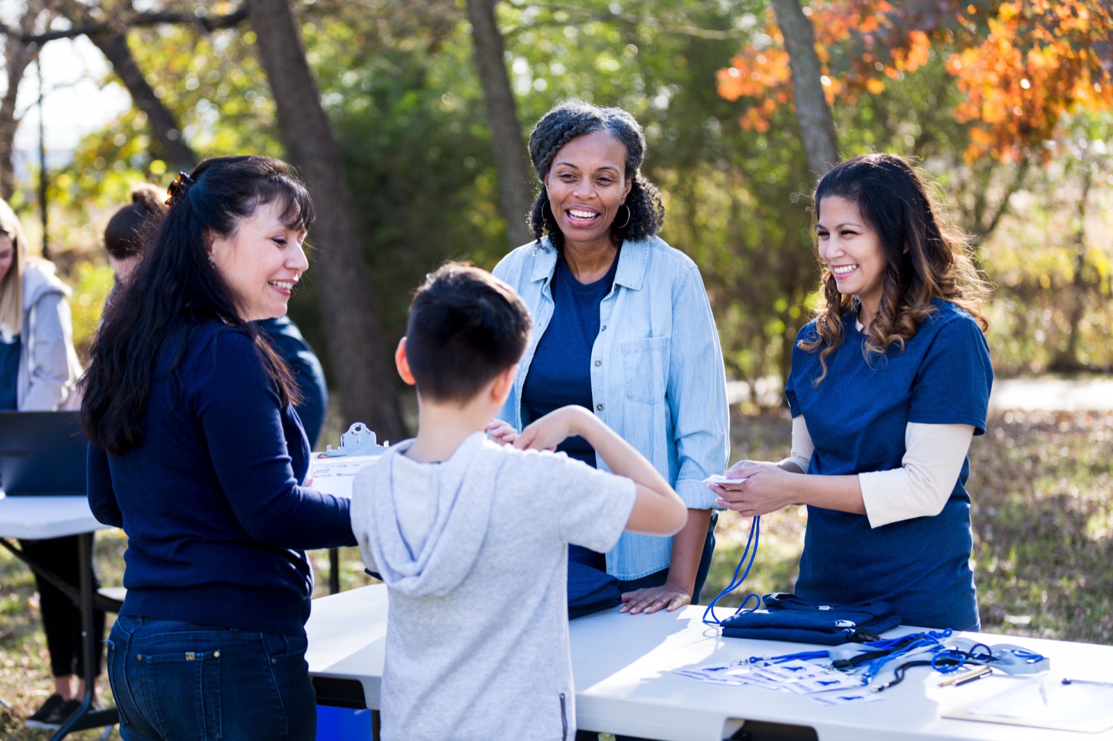 Community volunteers working together